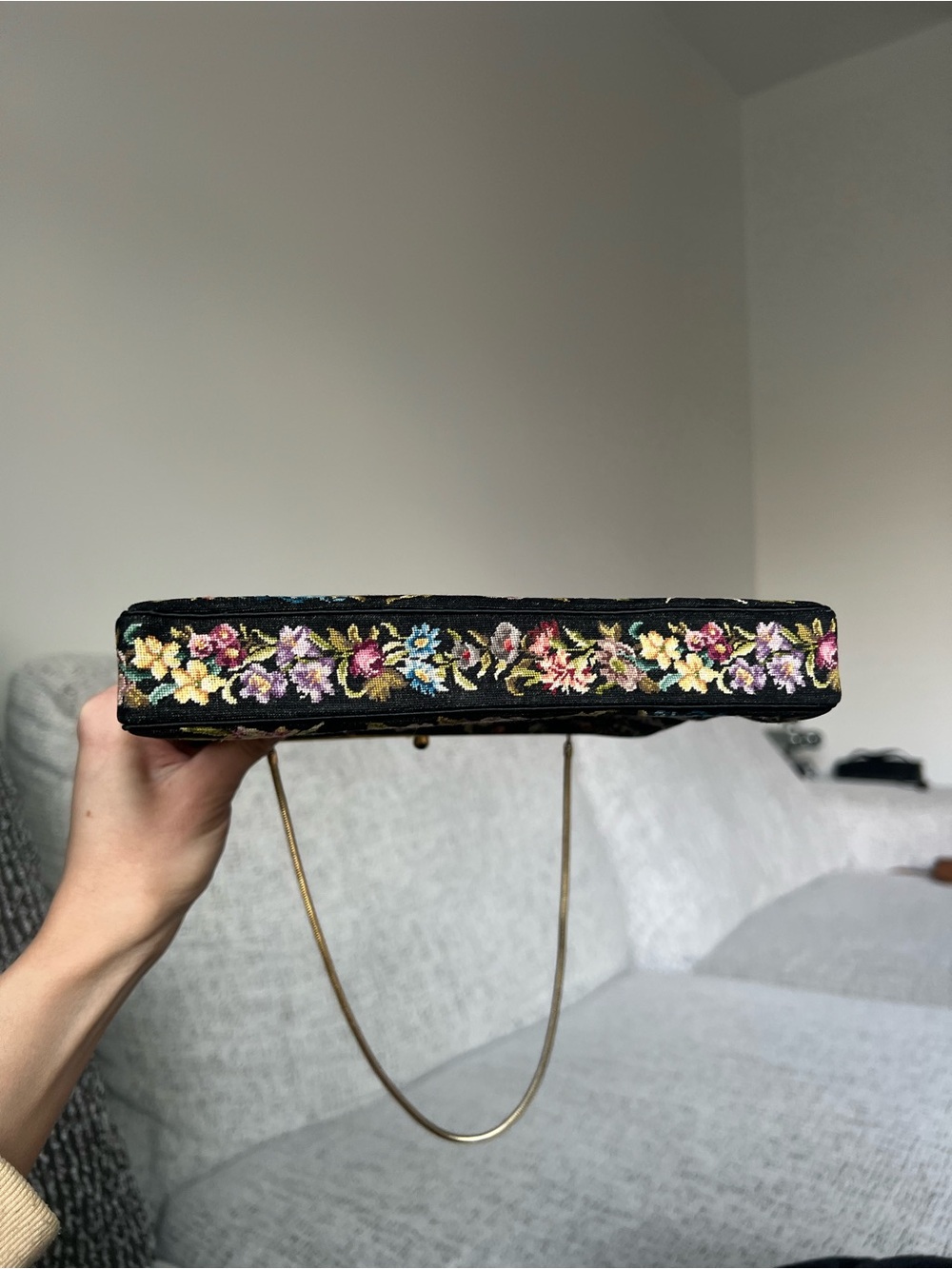 Vintage Floral Needlepoint Purse - Picture 5 of 7